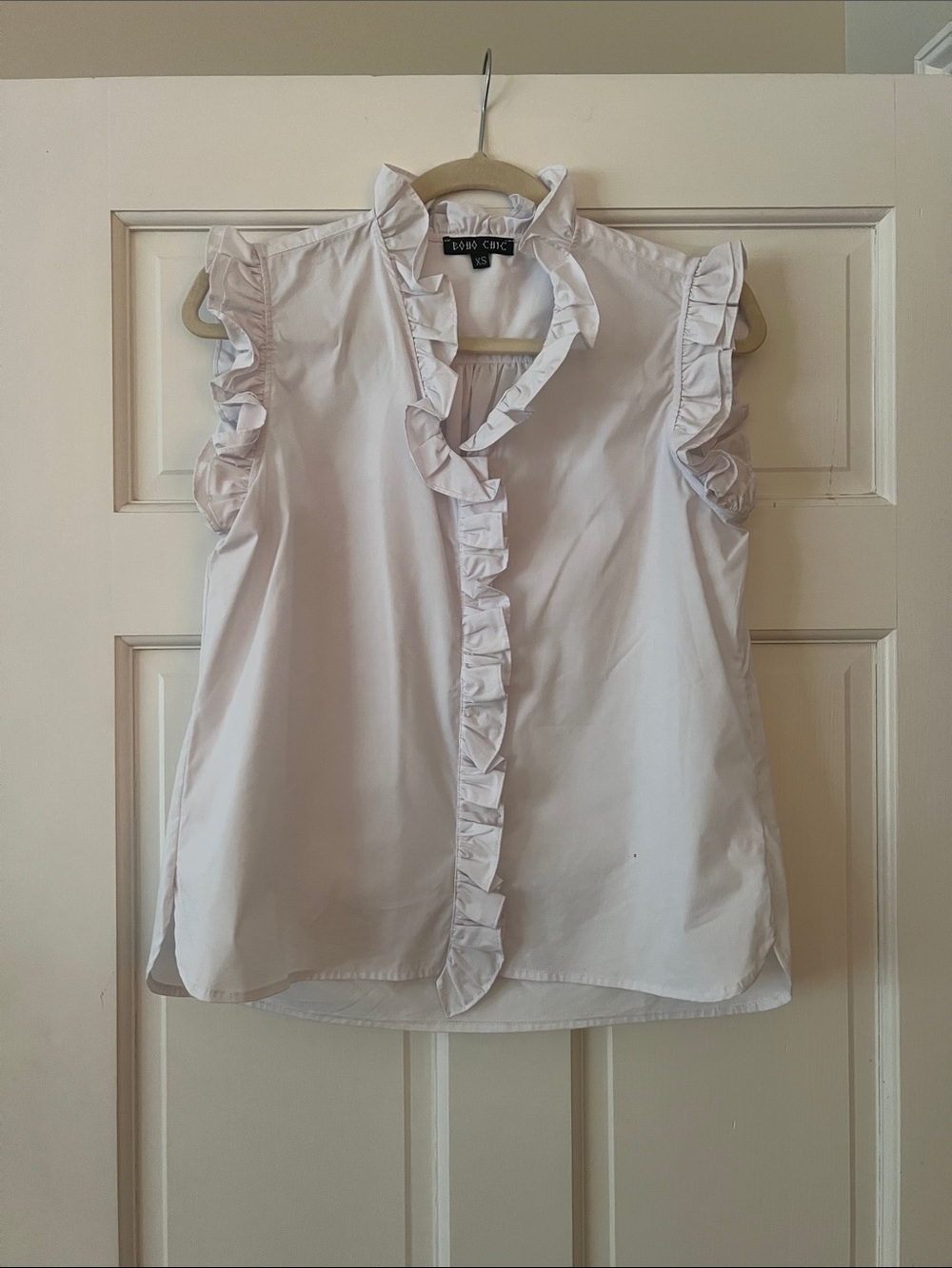 boho chic Ruffled Sleeveless Blouse
